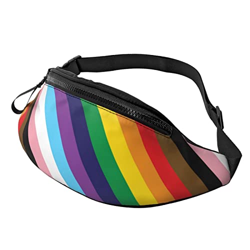 Bauchtasche mit Regenbogen- und Transgender-Pride-Flagge für Männer und Frauen, verstellbare Gürteltasche, lässige Hüfttasche für Reisen, Partys, Festivals, Wandern, Laufen, Radfahren von FJAUOQ