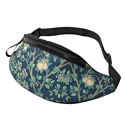 Botanic Navy Fruit Hüfttasche für Herren und Damen, Verstellbarer Gürtel, Sporttasche für Outdoor-Sport, Reisen und Radfahren, Radfahren, Taschen-Schulterrucksack von FJAUOQ