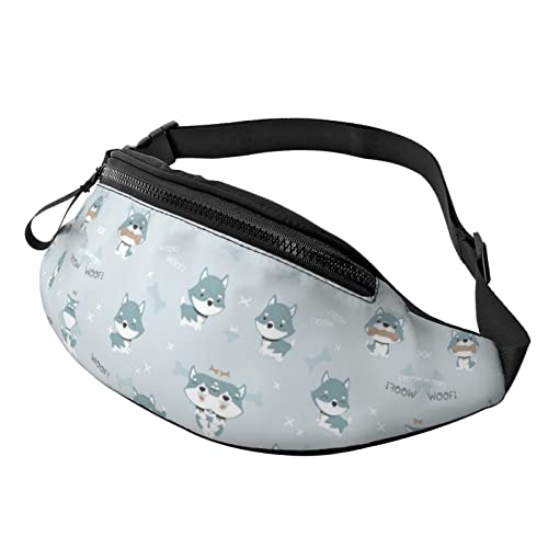 Cartoon Lovely Dog Waist Pack Bags Men & Women Adjustable Belt Sports Bag for Outdoor Sports,Travel and Cycling Cycling Pocket Shoulder Backpack, Siehe Abbildung, Einheitsgröße, Lässiger Tagesrucksack von FJAUOQ