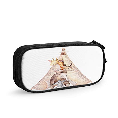 FJAUOQ Acryl-Malerei-Komposition, großes Fassungsvermögen, handgezeichnetes Kunstwerk, bunte Streifen, Grafik, einfache Schreibwaren-Tasche, Halter für Schule, Büro, Studenten, Mädchen und Jungen, von FJAUOQ