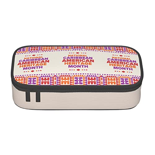 FJAUOQ Caribbean American Heritage Month Pencil Case, Triangle Large Capacity Pencil Pouch Pen Bag Small Cosmetic Bag for Women Men, Schwarz , Einheitsgröße, federmäppchen von FJAUOQ