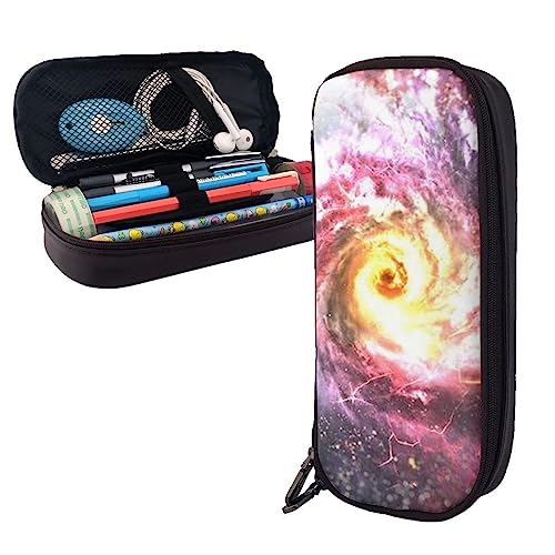 FJAUOQ Cosmic Storm Federmäppchen, großes Fassungsvermögen, Leder, tragbares Federmäppchen mit Reißverschluss, für Büro-Organizer, Schwarz , Einheitsgröße, Federmäppchen FJAUOQ Cosmic Storm Federmäppchen, großes Fassungsvermögen, Leder, tragbares Federmäppchen mit Reißverschluss, für Büro-Organizer, Schwarz , Einheitsgröße, Federmäppchen von FJAUOQ