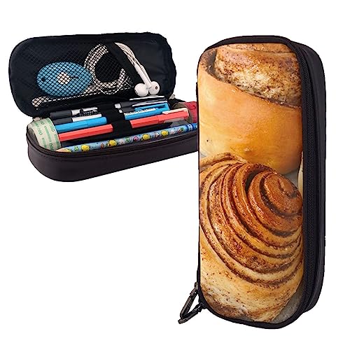 FJAUOQ Dänisches Brot-Federmäppchen, großes Fassungsvermögen, Leder-Federmäppchen, tragbares Federmäppchen mit Reißverschluss, für Büro-Organizer, Schwarz , Einheitsgröße, Federmäppchen FJAUOQ Dänisches Brot-Federmäppchen, großes Fassungsvermögen, Leder-Federmäppchen, tragbares Federmäppchen mit Reißverschluss, für Büro-Organizer, Schwarz , Einheitsgröße, Federmäppchen von FJAUOQ