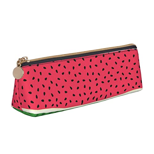 FJAUOQ Dreieck Stift Tasche Wassermelone Druck Bleistift Fall Schreibwaren Box Büro Lagerung Beutel Kosmetiktaschen, weiß, Einheitsgröße, federmäppchen von FJAUOQ