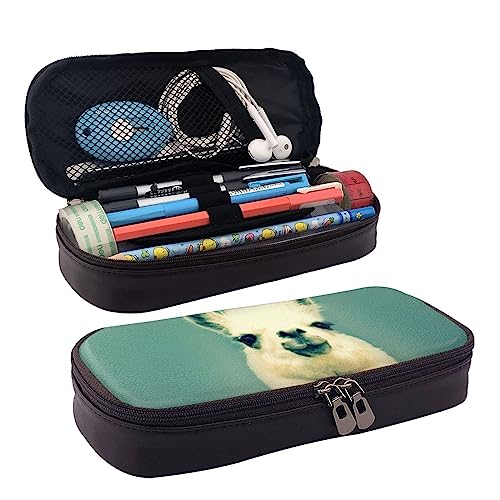 FJAUOQ Federmäppchen, großes Fassungsvermögen, Leder-Federmäppchen, niedliche essbare Pilze, Make-up-Tasche für Damen und Herren, Niedliches Alpaka, Einheitsgröße, Federmäppchen FJAUOQ Federmäppchen, großes Fassungsvermögen, Leder-Federmäppchen, niedliche essbare Pilze, Make-up-Tasche für Damen und Herren, Niedliches Alpaka, Einheitsgröße, Federmäppchen von FJAUOQ