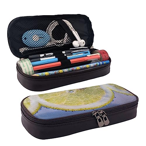 FJAUOQ Federmäppchen, großes Fassungsvermögen, Leder-Federmäppchen, niedlicher Farbverlauf, Pailletten, funkelnde Make-up-Tasche für Damen und Herren, Zitronenblasen, Einheitsgröße, Federmäppchen FJAUOQ Federmäppchen, großes Fassungsvermögen, Leder-Federmäppchen, niedlicher Farbverlauf, Pailletten, funkelnde Make-up-Tasche für Damen und Herren, Zitronenblasen, Einheitsgröße, Federmäppchen von FJAUOQ