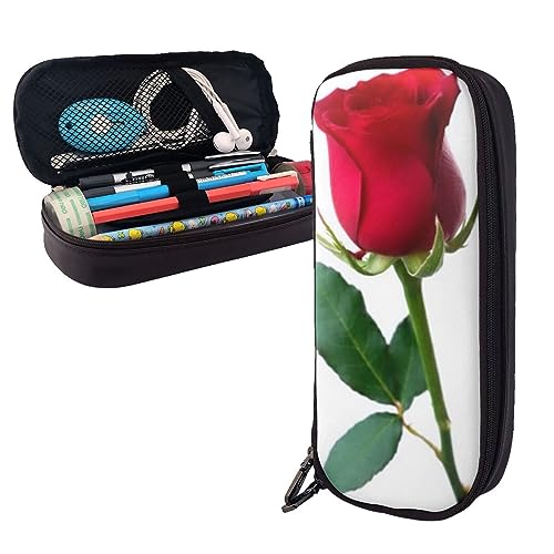 FJAUOQ Federmäppchen, rote Rose, bedruckt mit großem Fassungsvermögen, Federmäppchen, einfacher Schreibwaren-Organizer für Büro, Reisen, Rote Rose, Einheitsgröße, Federmäppchen FJAUOQ Federmäppchen, rote Rose, bedruckt mit großem Fassungsvermögen, Federmäppchen, einfacher Schreibwaren-Organizer für Büro, Reisen, Rote Rose, Einheitsgröße, Federmäppchen von FJAUOQ