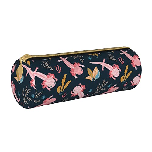FJAUOQ Federmäppchen Axolotl Pencil Case with Zipper Durable Portable Pen Pouch Office Storage Bag Travel Toiletry Holder for Women Men von FJAUOQ