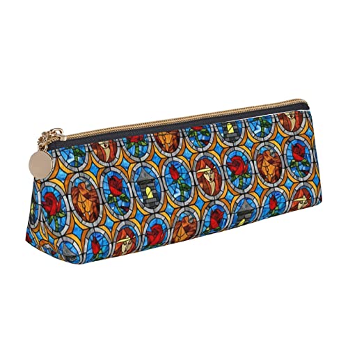 FJAUOQ Federmäppchen Beauty and Beast Fairytale Glass Pencil Case with Zipper Durable Portable Pen Pouch Office Storage Bag Travel Toiletry Holder for Women Men FJAUOQ Federmäppchen Beauty and Beast Fairytale Glass Pencil Case with Zipper Durable Portable Pen Pouch Office Storage Bag Travel Toiletry Holder for Women Men von FJAUOQ