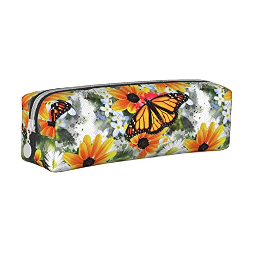 FJAUOQ Federmäppchen Butterfly Pattern Pencil Case with Zipper Durable Portable Pen Pouch Office Storage Bag Travel Toiletry Holder for Women Men von FJAUOQ