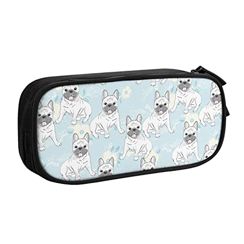 FJAUOQ Federmäppchen Cute Cartoon Puppies Pencil Case Compartments Pen Pouch Box Multifunctional Makeup Bag Holder Large Storage Stationery Organizer with Zipper for Office Travel von FJAUOQ