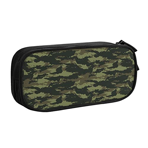 FJAUOQ Federmäppchen Dark Camouflage Pencil Case Compartments Pen Pouch Box Multifunctional Makeup Bag Holder Large Storage Stationery Organizer with Zipper for Office Travel von FJAUOQ