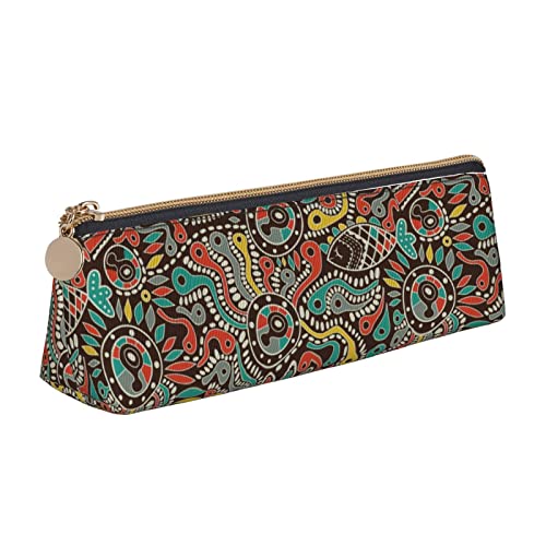 FJAUOQ Federmäppchen Ethnic with Fish Pencil Case with Zipper Durable Portable Pen Pouch Office Storage Bag Travel Toiletry Holder for Women Men FJAUOQ Federmäppchen Ethnic with Fish Pencil Case with Zipper Durable Portable Pen Pouch Office Storage Bag Travel Toiletry Holder for Women Men von FJAUOQ