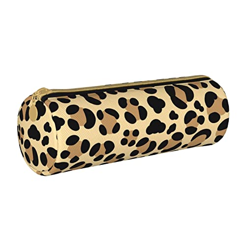 FJAUOQ Federmäppchen Leopard Print Pencil Case with Zipper Durable Portable Pen Pouch Office Storage Bag Travel Toiletry Holder for Women Men von FJAUOQ