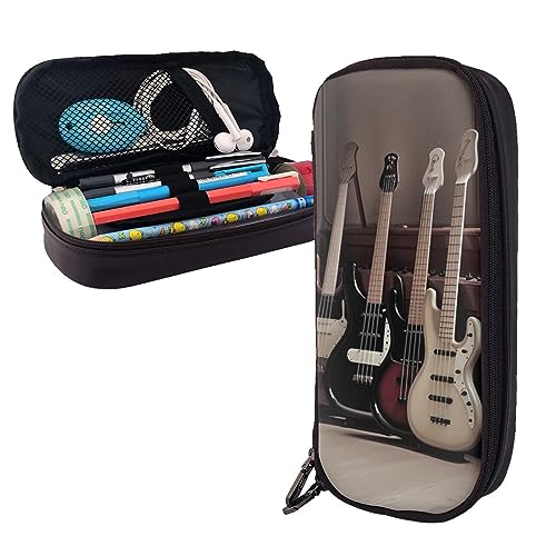 FJAUOQ Federmäppchen Loon Nature Birds Bedrucktes großes Fassungsvermögen, Federmäppchen, einfacher Schreibwaren-Organizer für Büro, Reise, Guitar Bass Music2, Einheitsgröße, Federmäppchen FJAUOQ Federmäppchen Loon Nature Birds Bedrucktes großes Fassungsvermögen, Federmäppchen, einfacher Schreibwaren-Organizer für Büro, Reise, Guitar Bass Music2, Einheitsgröße, Federmäppchen von FJAUOQ