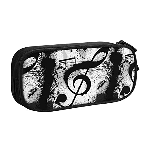 FJAUOQ Federmäppchen Music Note Pencil Case Compartments Pen Pouch Box Multifunctional Makeup Bag Holder Large Storage Stationery Organizer with Zipper for Office Travel von FJAUOQ