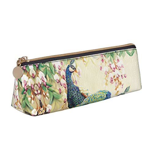 FJAUOQ Federmäppchen Peacock On Tree Pencil Case with Zipper Durable Portable Pen Pouch Office Storage Bag Travel Toiletry Holder for Women Men von FJAUOQ