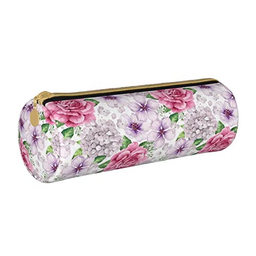 FJAUOQ Federmäppchen Roses Hydrangea Flowers Pencil Case with Zipper Durable Portable Pen Pouch Office Storage Bag Travel Toiletry Holder for Women Men von FJAUOQ