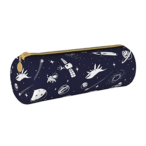 FJAUOQ Federmäppchen Space Pattern with Stars Planets Pencil Case with Zipper Durable Portable Pen Pouch Office Storage Bag Travel Toiletry Holder for Women Men von FJAUOQ