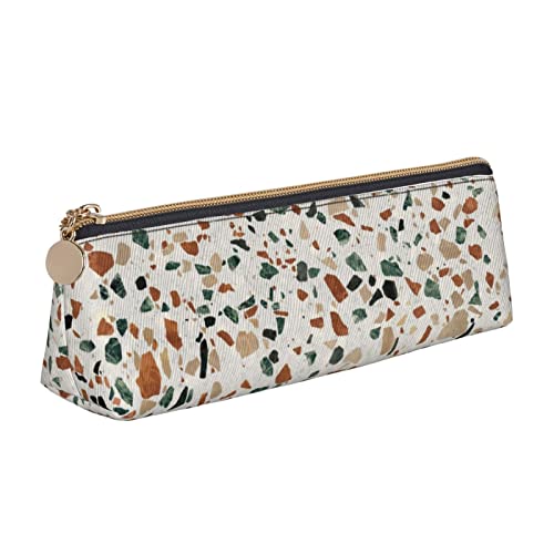 FJAUOQ Federmäppchen Terrazzo Pencil Case with Zipper Durable Portable Pen Pouch Office Storage Bag Travel Toiletry Holder for Women Men von FJAUOQ