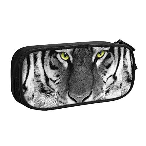 FJAUOQ Federmäppchen Tiger Eyes Pencil Case Compartments Pen Pouch Box Multifunctional Makeup Bag Holder Large Storage Stationery Organizer with Zipper for Office Travel von FJAUOQ