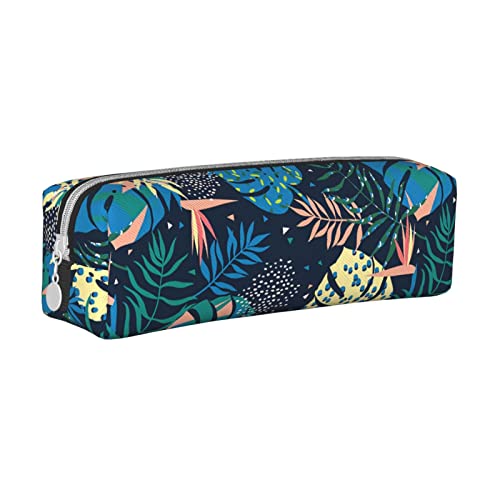 FJAUOQ Federmäppchen Tropical Leaves Pencil Case with Zipper Durable Portable Pen Pouch Office Storage Bag Travel Toiletry Holder for Women Men von FJAUOQ