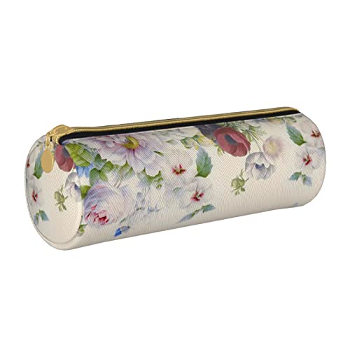 FJAUOQ Federmäppchen Watercolor Flowers Pencil Case with Zipper Durable Portable Pen Pouch Office Storage Bag Travel Toiletry Holder for Women Men von FJAUOQ