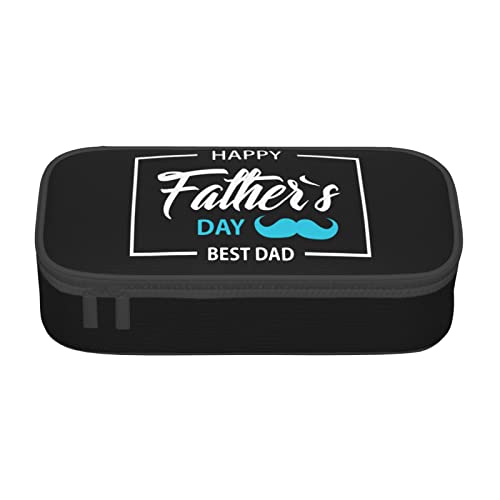 FJAUOQ Federmäppchen mit Aufschrift "Best Dad Ever", dreieckig, großes Fassungsvermögen, kleine Kosmetiktasche für Damen und Herren, Schwarz , Einheitsgröße, federmäppchen von FJAUOQ