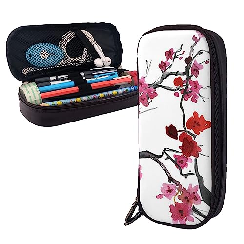 FJAUOQ Federmäppchen mit Kirschblütenmotiv, großes Fassungsvermögen, tragbares Federmäppchen mit Reißverschluss, für Büro-Organizer, Schwarz , Einheitsgröße, Federmäppchen FJAUOQ Federmäppchen mit Kirschblütenmotiv, großes Fassungsvermögen, tragbares Federmäppchen mit Reißverschluss, für Büro-Organizer, Schwarz , Einheitsgröße, Federmäppchen von FJAUOQ