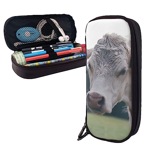 FJAUOQ Federmäppchen mit Kuhmotiv, großes Fassungsvermögen, Leder, tragbares Federmäppchen mit Reißverschluss, für Büro-Organizer, Schwarz , Einheitsgröße, Federmäppchen FJAUOQ Federmäppchen mit Kuhmotiv, großes Fassungsvermögen, Leder, tragbares Federmäppchen mit Reißverschluss, für Büro-Organizer, Schwarz , Einheitsgröße, Federmäppchen von FJAUOQ