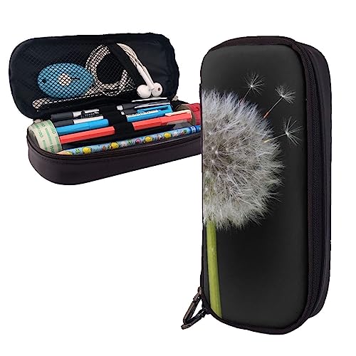 FJAUOQ Federmäppchen mit Löwenzahnsamen, großes Fassungsvermögen, Leder-Federmäppchen, tragbares Federmäppchen mit Reißverschluss, für Büro-Organizer, Schwarz , Einheitsgröße, Federmäppchen FJAUOQ Federmäppchen mit Löwenzahnsamen, großes Fassungsvermögen, Leder-Federmäppchen, tragbares Federmäppchen mit Reißverschluss, für Büro-Organizer, Schwarz , Einheitsgröße, Federmäppchen von FJAUOQ