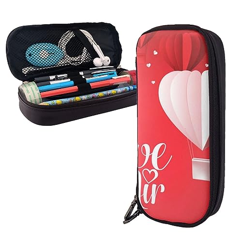 FJAUOQ Federmäppchen mit Rosenmotiv, großes Fassungsvermögen, Federmäppchen, einfacher Schreibwaren-Organizer für Büro, Reisen, Romantischer Herzballon, Einheitsgröße, Federmäppchen FJAUOQ Federmäppchen mit Rosenmotiv, großes Fassungsvermögen, Federmäppchen, einfacher Schreibwaren-Organizer für Büro, Reisen, Romantischer Herzballon, Einheitsgröße, Federmäppchen von FJAUOQ