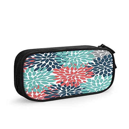 FJAUOQ Federmäppchen mit geometrischem Ikat-Muster, großes Fassungsvermögen, marokkanisches Gelb und Weiß, moderne nahtlose Textur, einfache Schreibwaren-Tasche, Halter für Schule, Büro, Studenten, von FJAUOQ