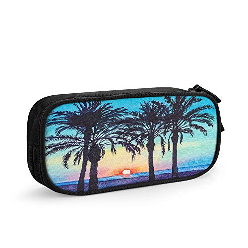 FJAUOQ Federmäppchen mit geometrischem Ikat-Muster, großes Fassungsvermögen, marokkanisches Gelb und Weiß, moderne nahtlose Textur, einfache Schreibwaren-Tasche, Halter für Schule, Büro, Studenten, von FJAUOQ