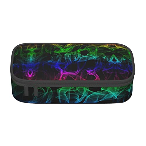 FJAUOQ Glow in Dark Splatter Neon Federmäppchen, Dreieck, große Kapazität, Bleistifttasche, kleine Kosmetiktasche für Damen und Herren, Schwarz , Einheitsgröße, federmäppchen von FJAUOQ