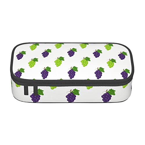 FJAUOQ Grape Art Pattern Pencil Case, Triangle Large Capacity Pencil Pouch Pen Bag Small Cosmetic Bag for Women Men, Schwarz , Einheitsgröße, federmäppchen von FJAUOQ