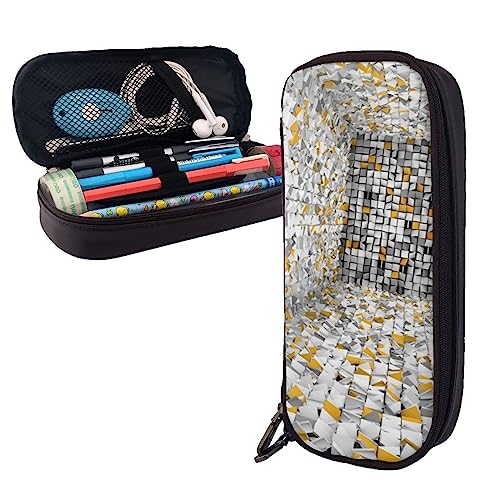 FJAUOQ Kreatives Wand-Federmäppchen, großes Fassungsvermögen, Leder-Federmäppchen, tragbares Federmäppchen mit Reißverschluss, für Büro-Organizer, Schwarz , Einheitsgröße, Federmäppchen FJAUOQ Kreatives Wand-Federmäppchen, großes Fassungsvermögen, Leder-Federmäppchen, tragbares Federmäppchen mit Reißverschluss, für Büro-Organizer, Schwarz , Einheitsgröße, Federmäppchen von FJAUOQ