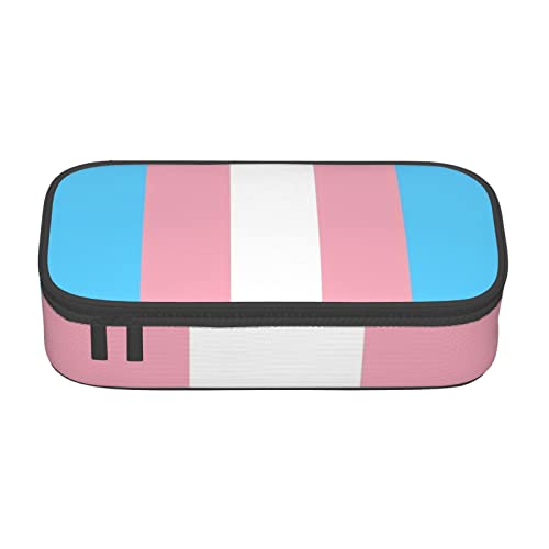 FJAUOQ LGBTQ Transgender Pride Federmäppchen, Dreieck Große Kapazität Bleistift Pouch Stifttasche Kleine Kosmetiktasche für Damen Herren, Schwarz , Einheitsgröße, federmäppchen von FJAUOQ