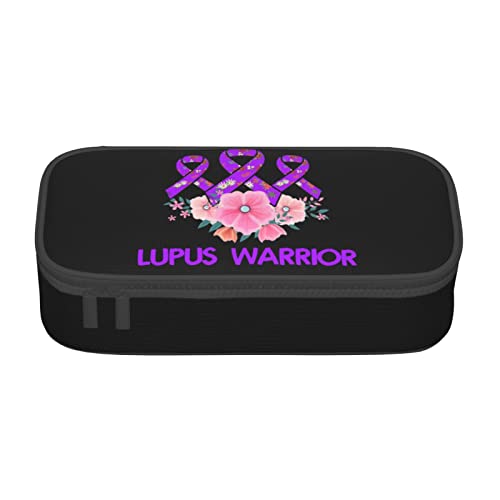 FJAUOQ Lupus Awareness Federmäppchen, Dreieck Große Kapazität Bleistift Pouch Stifttasche Kleine Kosmetiktasche für Damen Herren, Schwarz , Einheitsgröße, federmäppchen von FJAUOQ