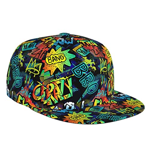 FJAUOQ Lustige Graffiti Baseball Cap Trucker Snapback Hüte Vintage Ball Hut Einstellbare Sport Caps für Männer Frauen, Bunte Graffiti-a011, One size von FJAUOQ