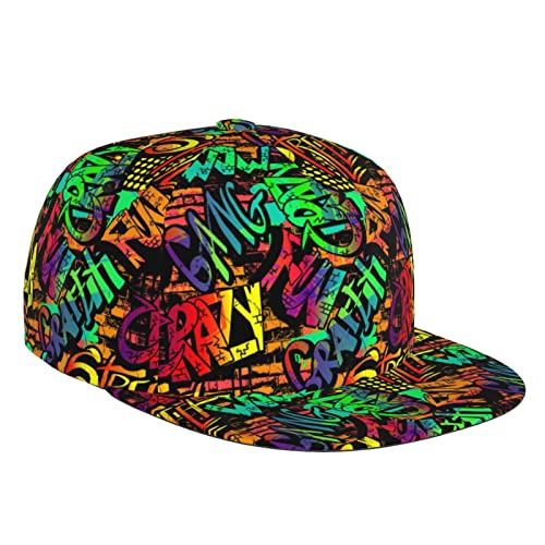 FJAUOQ Lustige Graffiti Baseball Cap Trucker Snapback Hüte Vintage Ball Hut Einstellbare Sport Caps für Männer Frauen, Bunte Graffiti-a013, One size von FJAUOQ