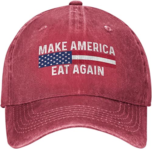 FJAUOQ Make America Eat Again Hat Herren Baseballkappen Cute Cap, rot, One size von FJAUOQ