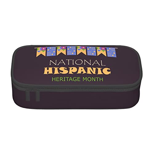 FJAUOQ National Hispanic Heritage Month Pencil Case, Triangle Large Capacity Pencil Pouch Pen Bag Small Cosmetic Bag for Women Men, Schwarz , Einheitsgröße, federmäppchen von FJAUOQ