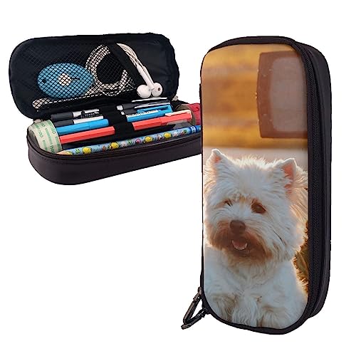 FJAUOQ Niedliches Hunde-Federmäppchen, großes Fassungsvermögen, Leder-Federmäppchen, tragbares Federmäppchen mit Reißverschluss, für Büro-Organizer, Schwarz , Einheitsgröße, Federmäppchen FJAUOQ Niedliches Hunde-Federmäppchen, großes Fassungsvermögen, Leder-Federmäppchen, tragbares Federmäppchen mit Reißverschluss, für Büro-Organizer, Schwarz , Einheitsgröße, Federmäppchen von FJAUOQ