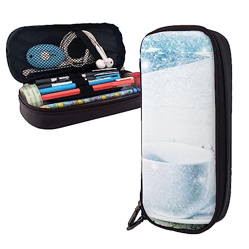 FJAUOQ Niedliches Schneemänner-Federmäppchen, großes Fassungsvermögen, Leder-Federmäppchen, tragbares Federmäppchen mit Reißverschluss, für Büro-Organizer, Schwarz , Einheitsgröße, Federmäppchen FJAUOQ Niedliches Schneemänner-Federmäppchen, großes Fassungsvermögen, Leder-Federmäppchen, tragbares Federmäppchen mit Reißverschluss, für Büro-Organizer, Schwarz , Einheitsgröße, Federmäppchen von FJAUOQ