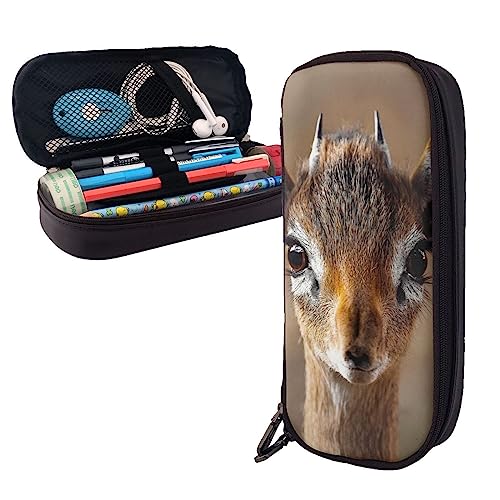 FJAUOQ Niedliches Tier-Federmäppchen, großes Fassungsvermögen, Leder-Federmäppchen, tragbares Federmäppchen mit Reißverschluss, für Büro-Organizer, Schwarz , Einheitsgröße, Federmäppchen FJAUOQ Niedliches Tier-Federmäppchen, großes Fassungsvermögen, Leder-Federmäppchen, tragbares Federmäppchen mit Reißverschluss, für Büro-Organizer, Schwarz , Einheitsgröße, Federmäppchen von FJAUOQ