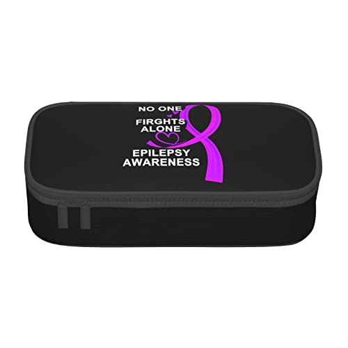 FJAUOQ November is National Epilepsy Awareness Month Pencil Case, Triangle Large Capacity Pencil Pouch Pen Bag Small Cosmetic Bag for Women Men, Schwarz , Einheitsgröße, federmäppchen von FJAUOQ