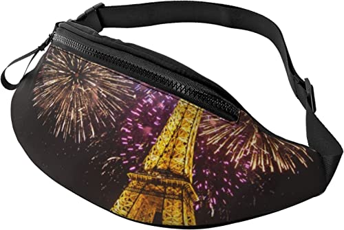 Fanny Pack mit Eiffelturm, Paris, Feuerwerk, Straße, modische Hüfttasche, verstellbare Hüfttasche für Männer und Frauen von FJAUOQ