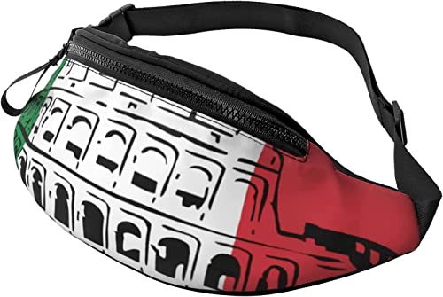 Fanny Pack mit Italienischer Flagge, römisches Kolosseum, modische Gürteltasche, verstellbare Hüfttasche für Männer und Frauen von FJAUOQ