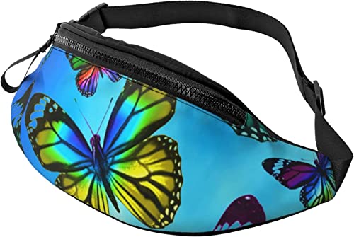 Fanny Pack mit Schmetterlingen im Nachthimmel, modische Hüfttasche, verstellbare Hüfttasche für Männer und Frauen von FJAUOQ